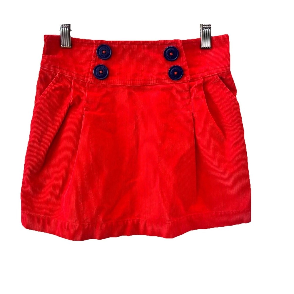 Boden Orange Corduroy Big Buttons Skirt Girls size 9-10 years Kids